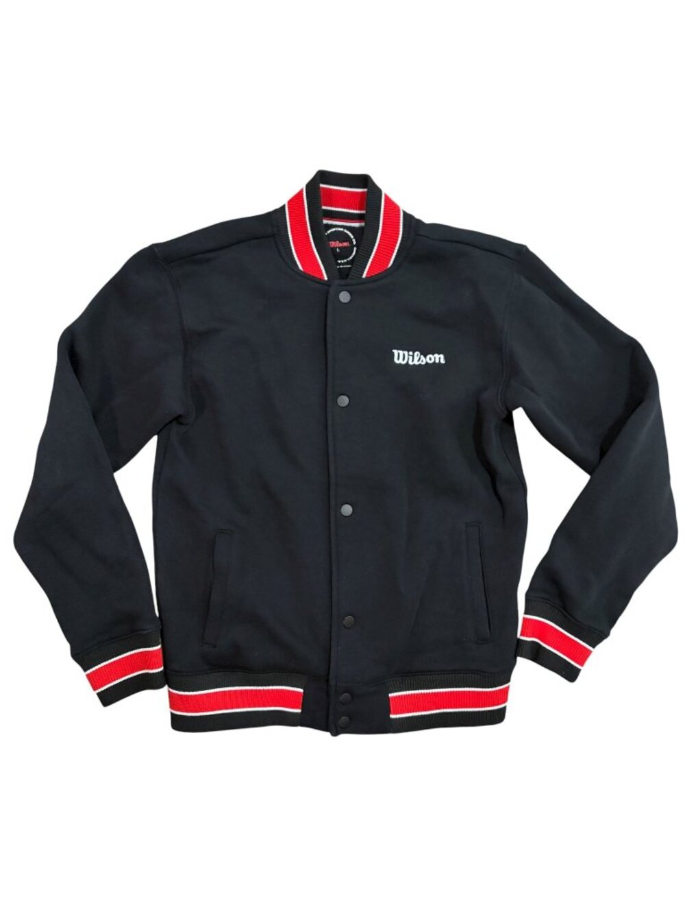 Wilson Athletic Dept Varsity Fleece Snap Button Sweater Jacket